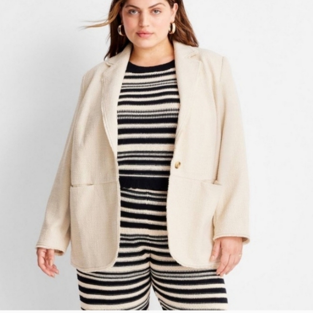 Cream Blazer for Women